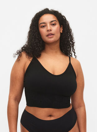 Seamless bra top, Black, Model image number 0