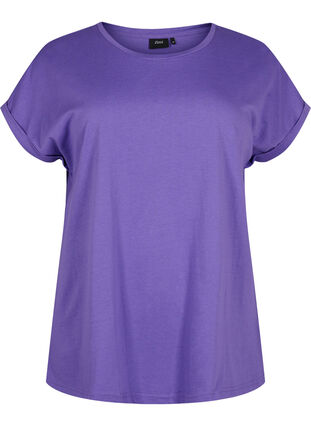 Short sleeve cotton blend T-shirt, ULTRA VIOLET, Packshot image number 0