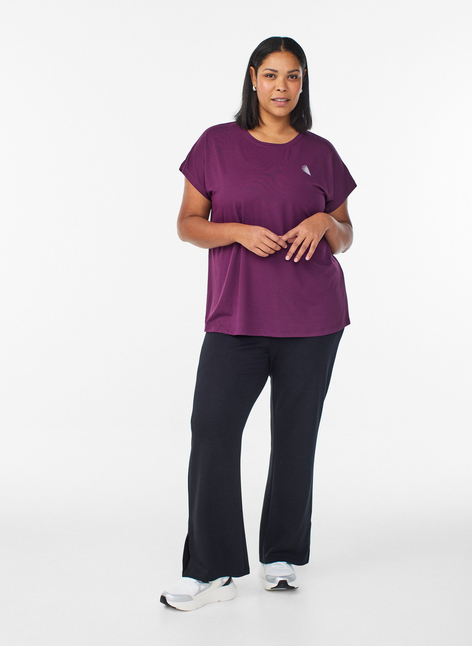 Zizzifashion Solid-coloured training T-shirt, Purple, Model image number 1