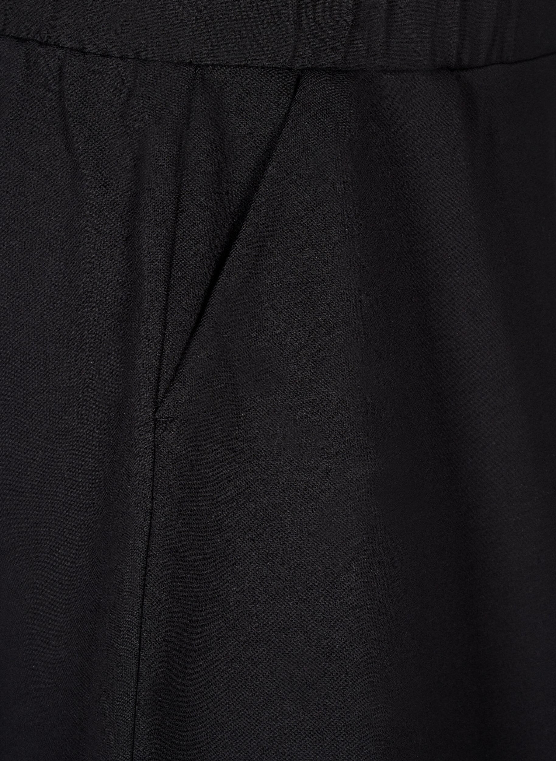 Zizzifashion Skater skirt in viscose, Black, Packshot image number 3