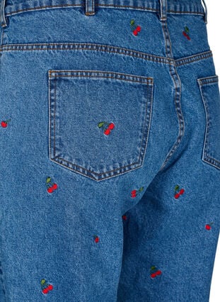 Mille mom fit jeans with embroidery, Light Blue Cherry, Packshot image number 3