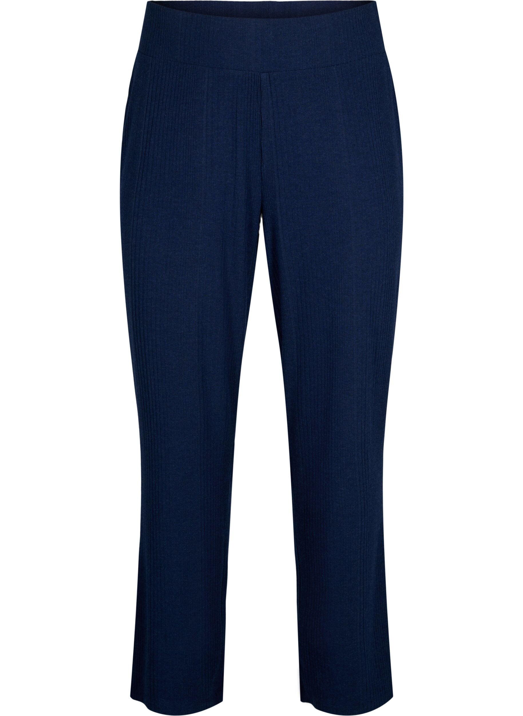 Zizzifashion Comfortable pants with striped texture, Night Sky Mel., Packshot image number 0