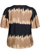 Blouse with wide sleeves and graphic print, Black, Packshot image number 1