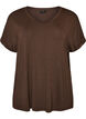 Basic V-neck T-shirt in viscose, Brown, Packshot image number 0
