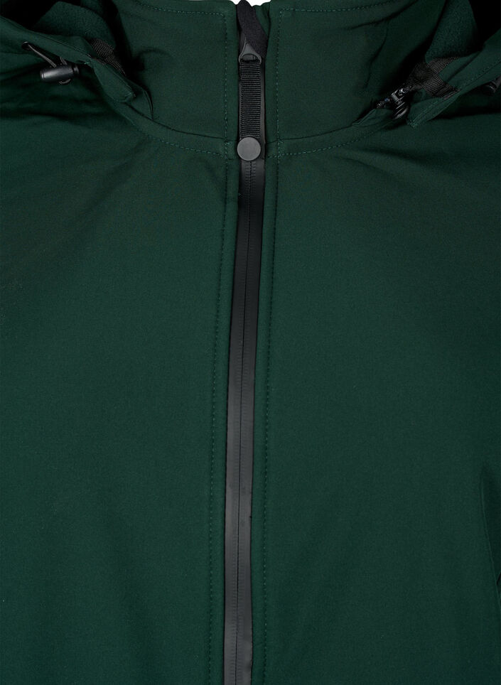 Softshell jacket with detachable hood, Green, Packshot image number 2