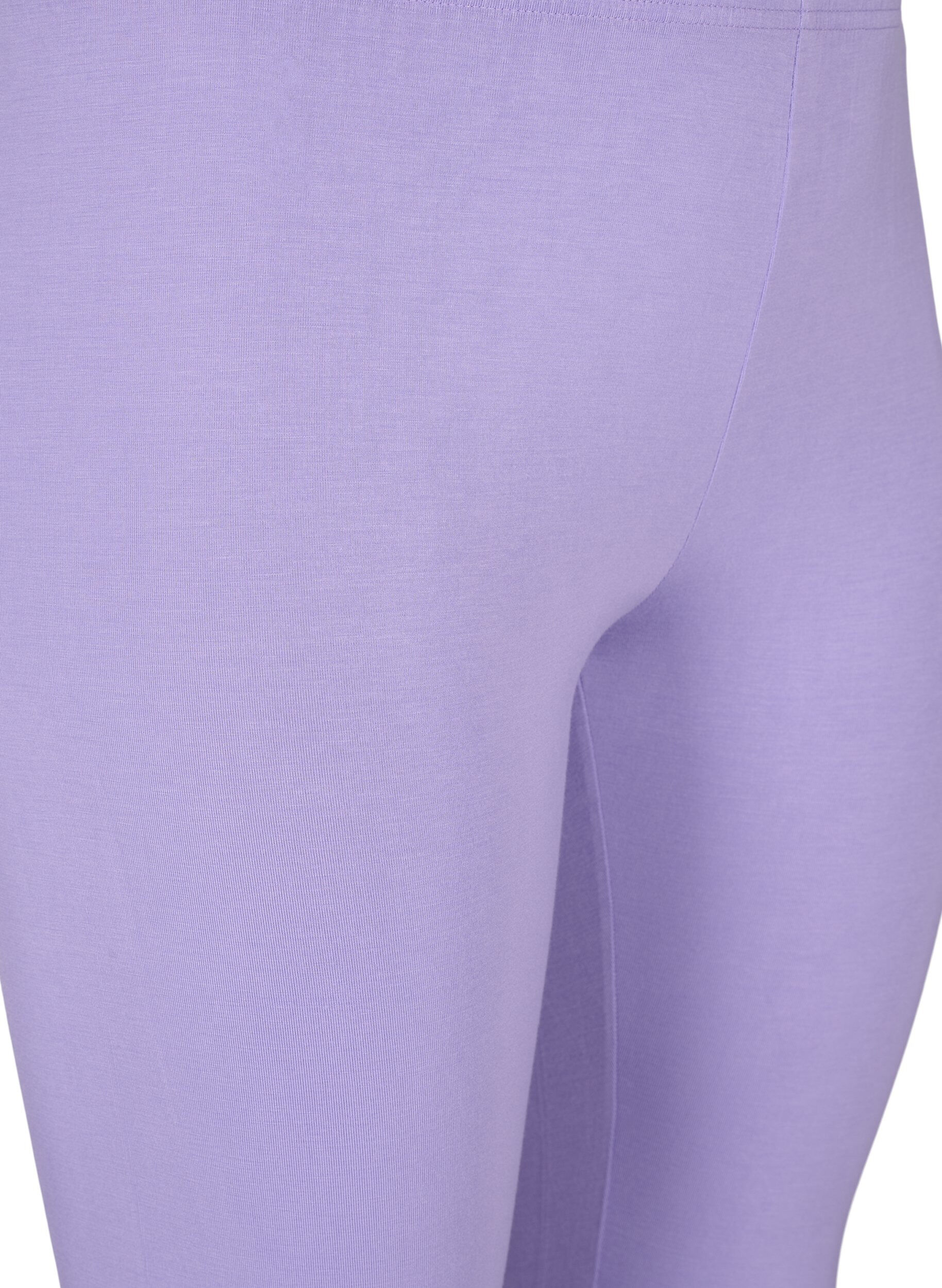 Zizzifashion Basic 3/4-length viscose leggings, Purple, Packshot image number 2