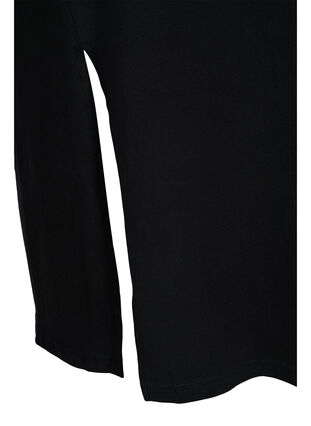 Cotton midi dress with slits, Black, Packshot image number 3