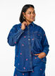 Denim shirt with embroidered strawberries, Blue, Model image number 0