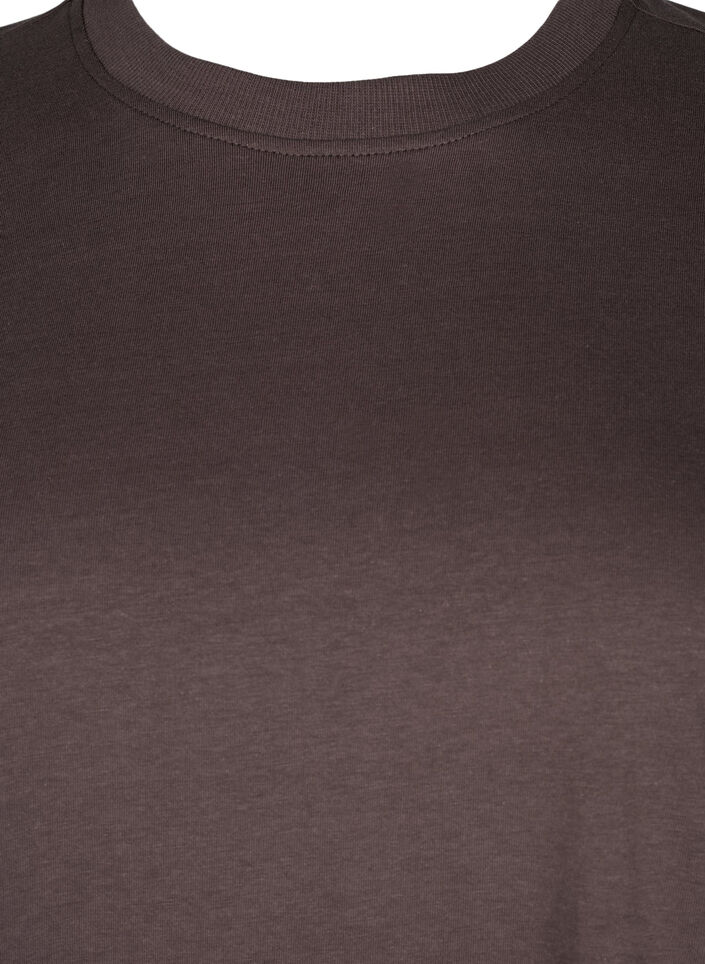 Basic cotton T-shirt with round neck, Brown, Packshot image number 2