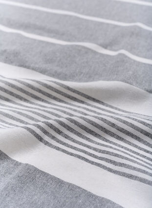 Striped Towels with fringes, Medium Grey Melange, Packshot image number 3