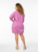 Short cotton dress with 3/4 sleeves and pockets, Purple, Model image number 2