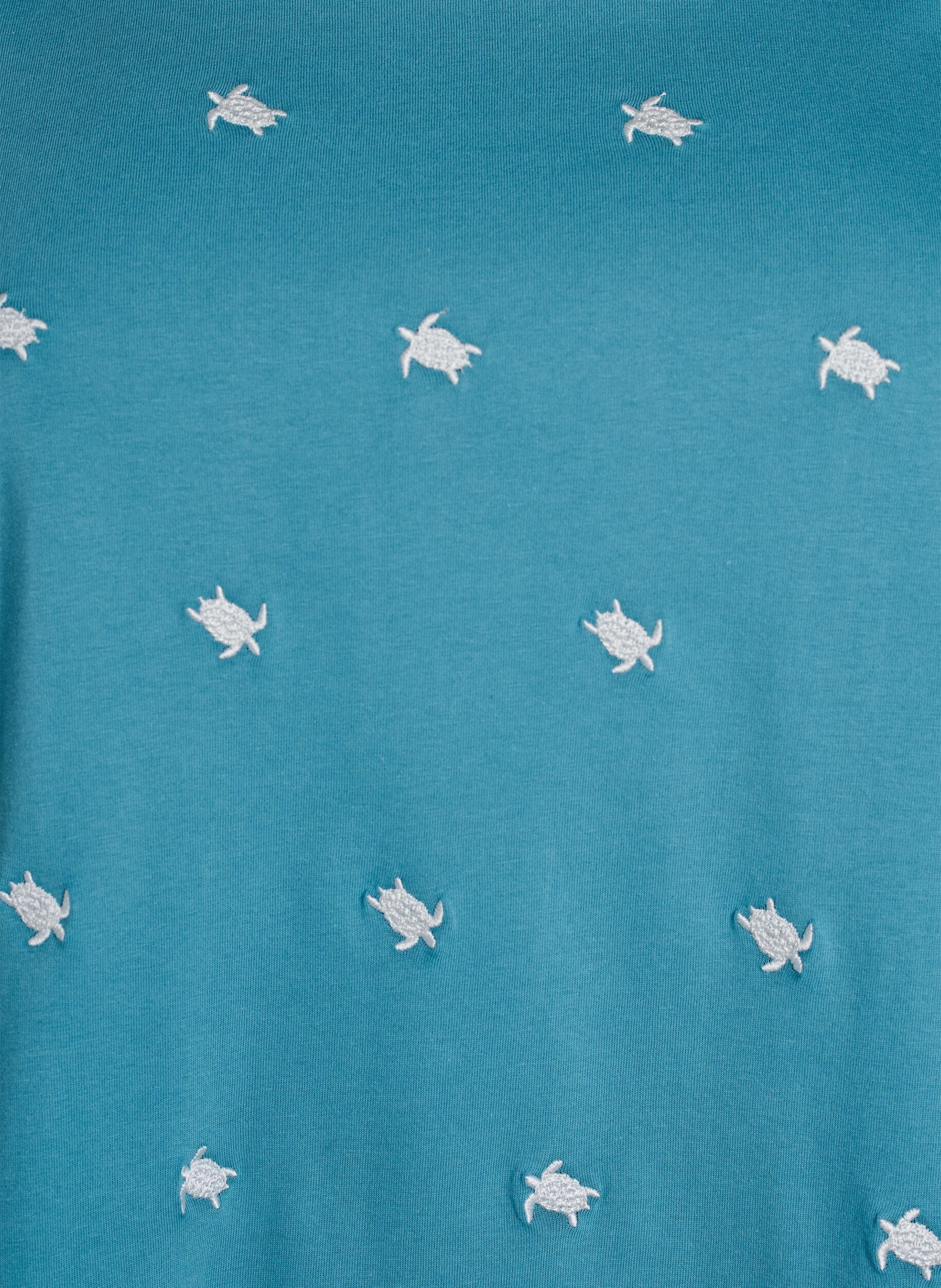 ZizzifashionT-shirt in organic cotton with embroidered motifs, Blue, Packshot image number 2