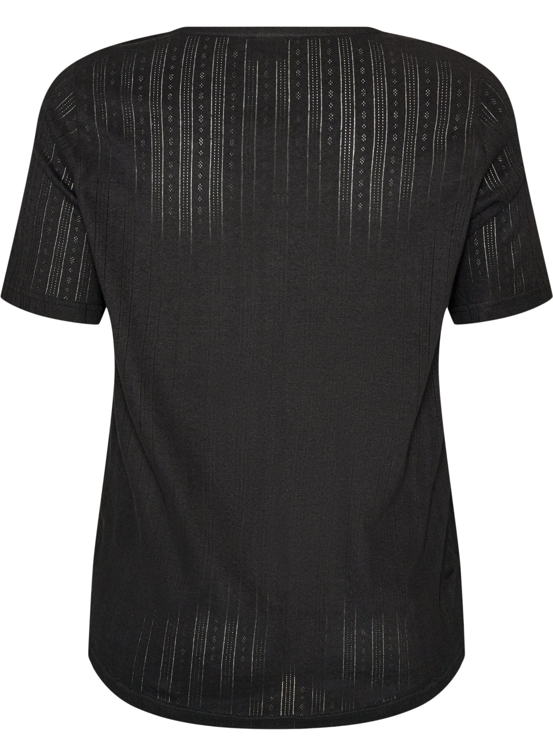 ZizzifashionNight top in organic cotton with eyelet embroidery, Black, Packshot image number 1