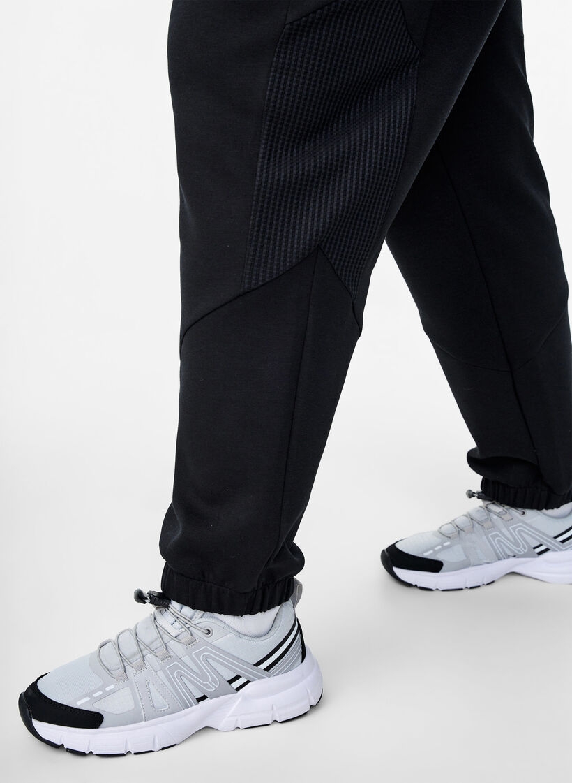 Sweatpants with textured detail, Black, Model image number 2