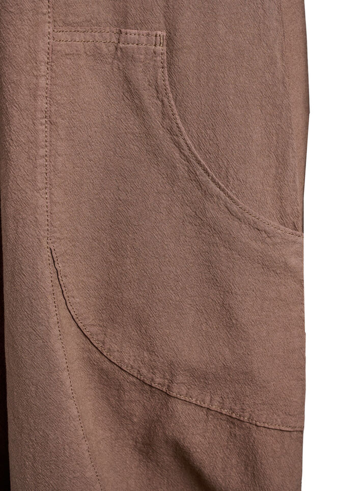Short-sleeved cotton dress, Brown, Packshot image number 3