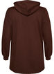 Hoodie with a terry text motif, Brown, Packshot image number 1
