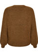 Ribbed jumper with balloon sleeves, Brown, Packshot image number 1