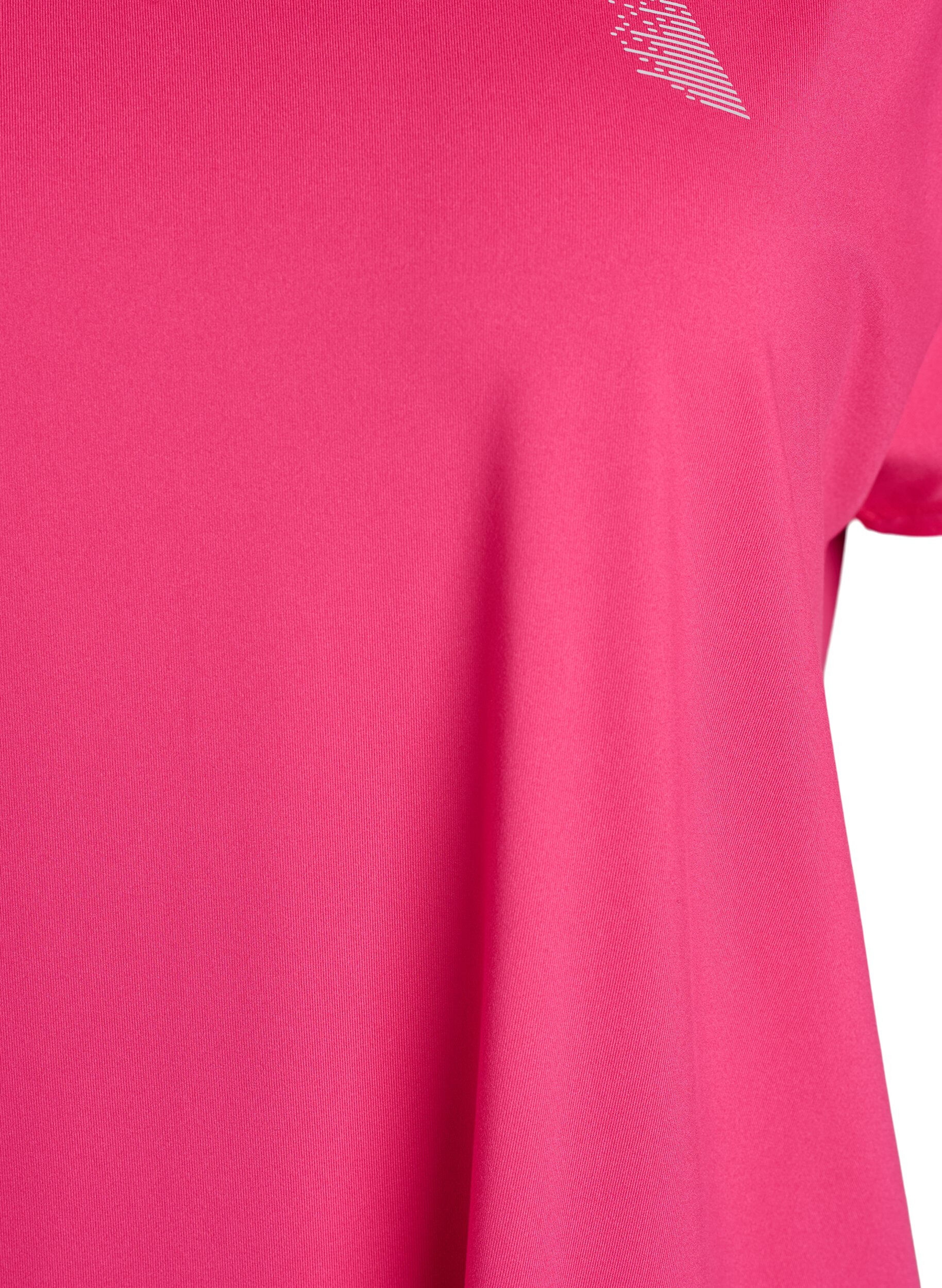 ZizzifashionShort sleeve sport t-shirt with v-neck, Pink, Packshot image number 2