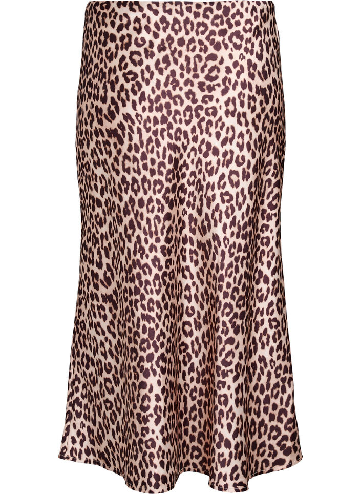 Satin midi skirt, Brown, Packshot image number 1