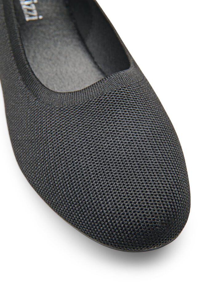 Ballet flats in a fine-textured fabric, Black, Packshot image number 3