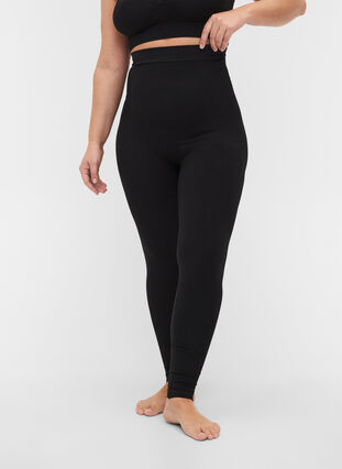 Shapewear leggings with high waist, Black, Model image number 2