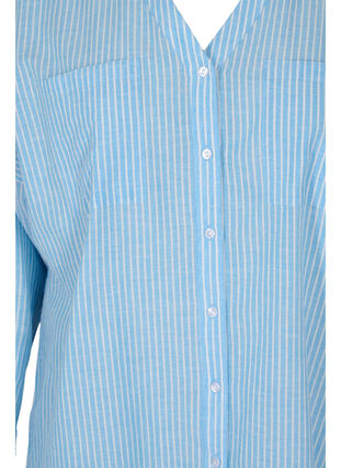 Striped shirt in 100% cotton, Lichen Blue Stripe , Packshot image number 2