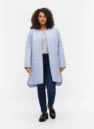 Quilted jacket with buttons, Eventide, Model image number 2