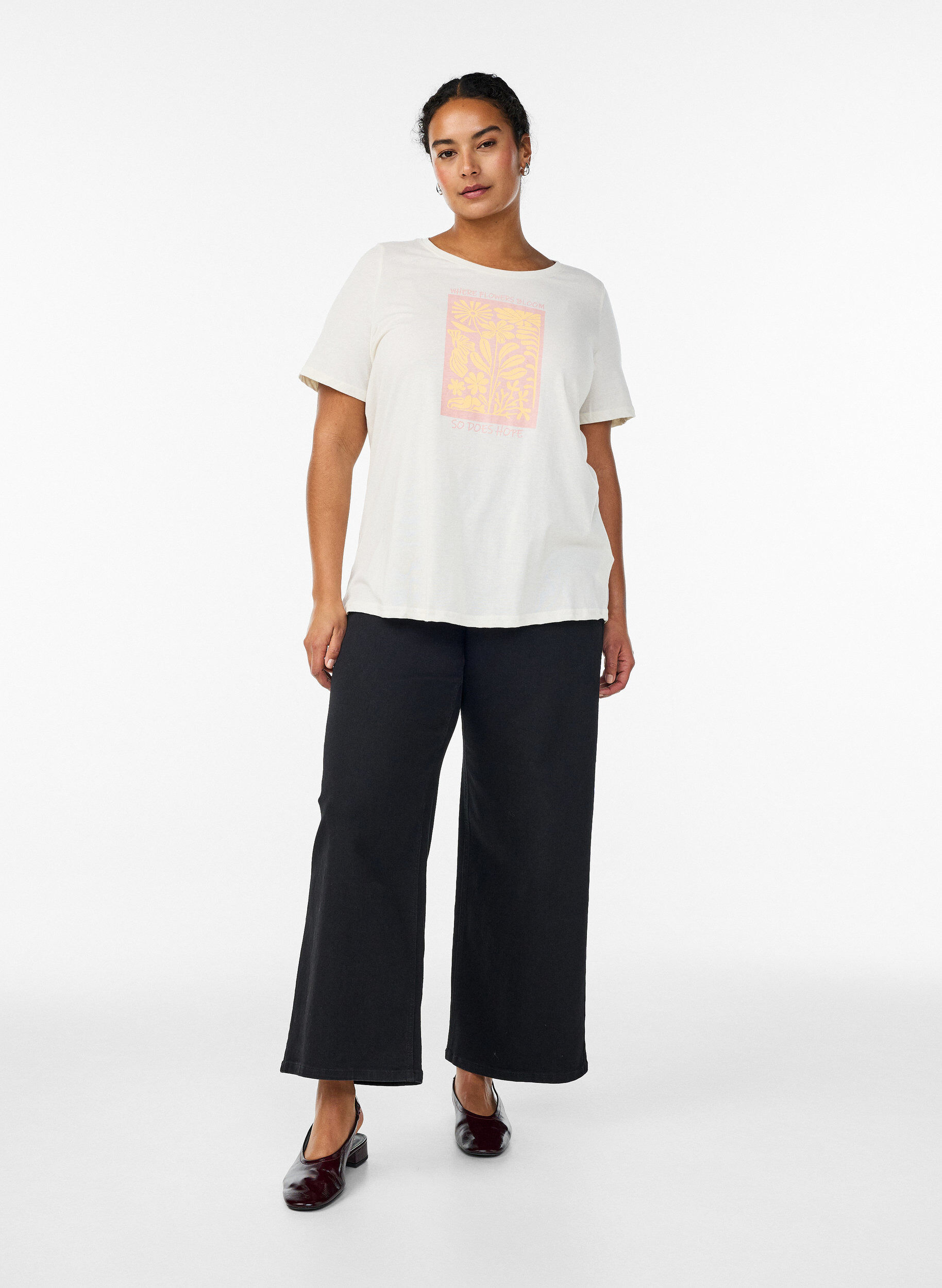 ZizzifashionT-shirt with motif, White, Model image number 1