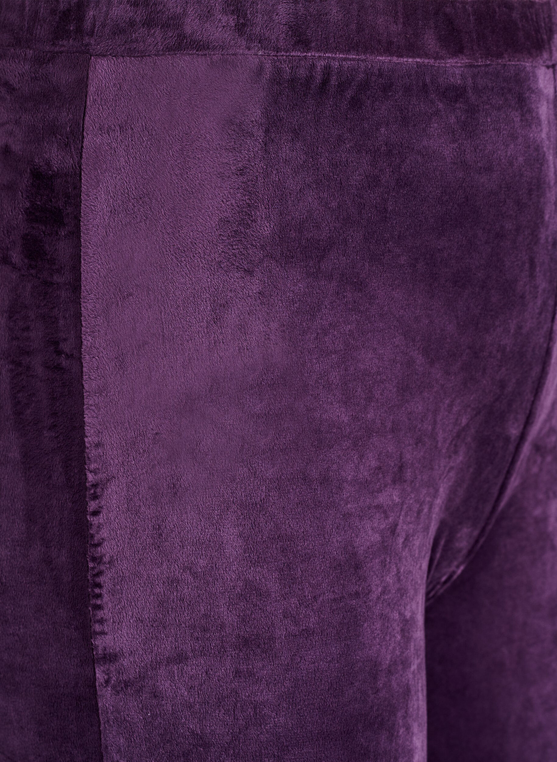 Zizzifashion Fitted velour leggings, Purple, Packshot image number 2