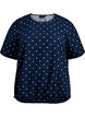 Cotton blouse with print and short sleeves, Blue, Packshot image number 0