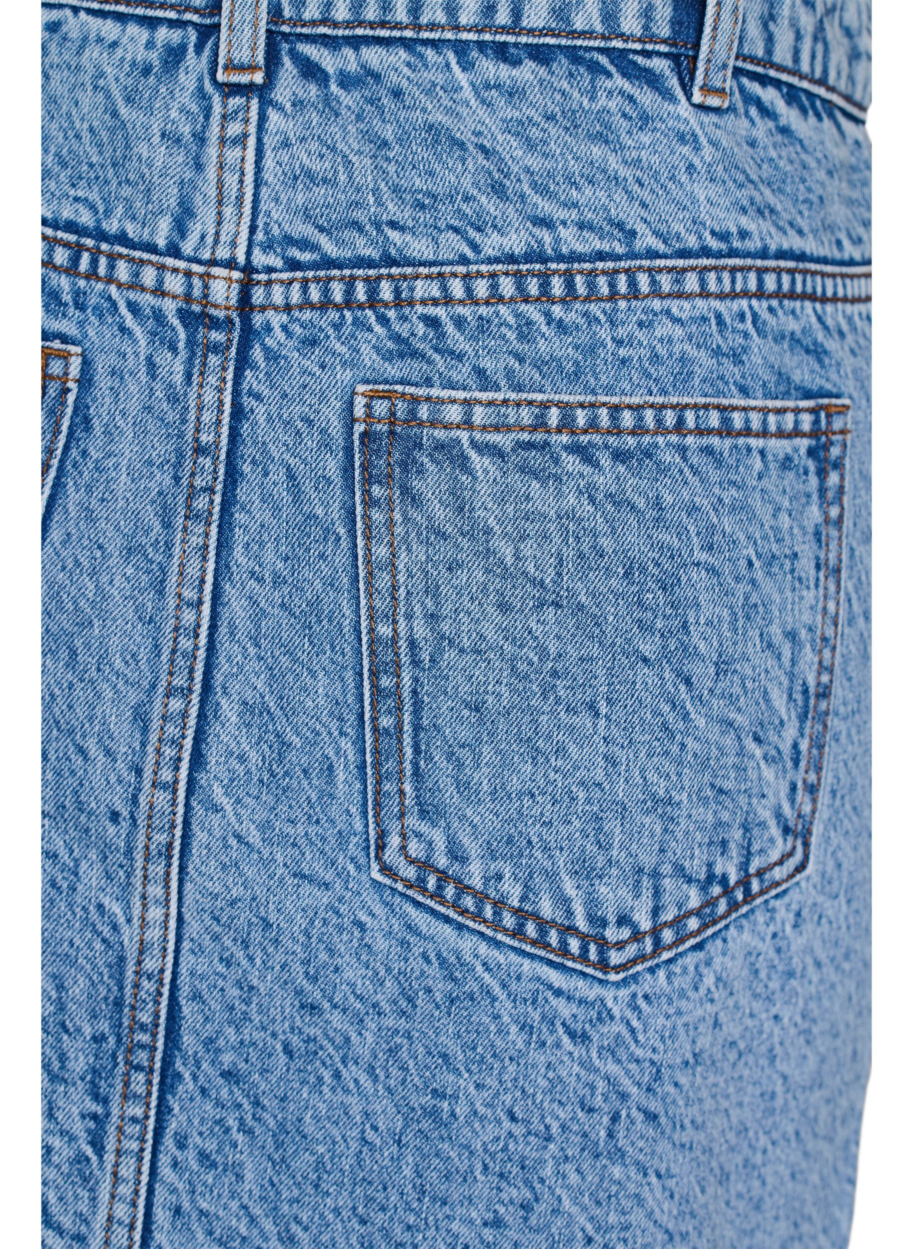 ZizzifashionShort denim skirt with pockets, Light Blue, Packshot image number 3