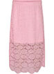 Lace midi skirt with an elasticated waist, Rose, Packshot image number 0