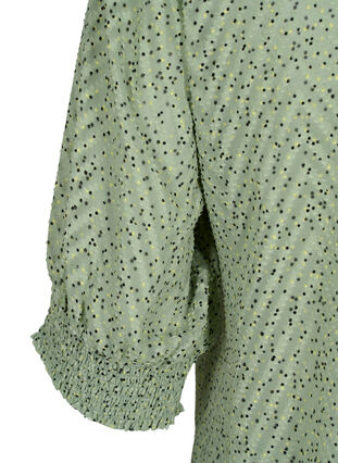 Dotted blouse with short sleeves, Seagrass Dot, Packshot image number 3