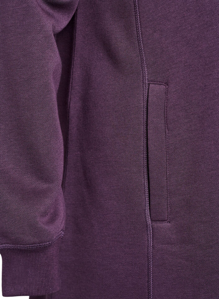Short sweatshirt dress with high collar and pockets, Purple, Packshot image number 3