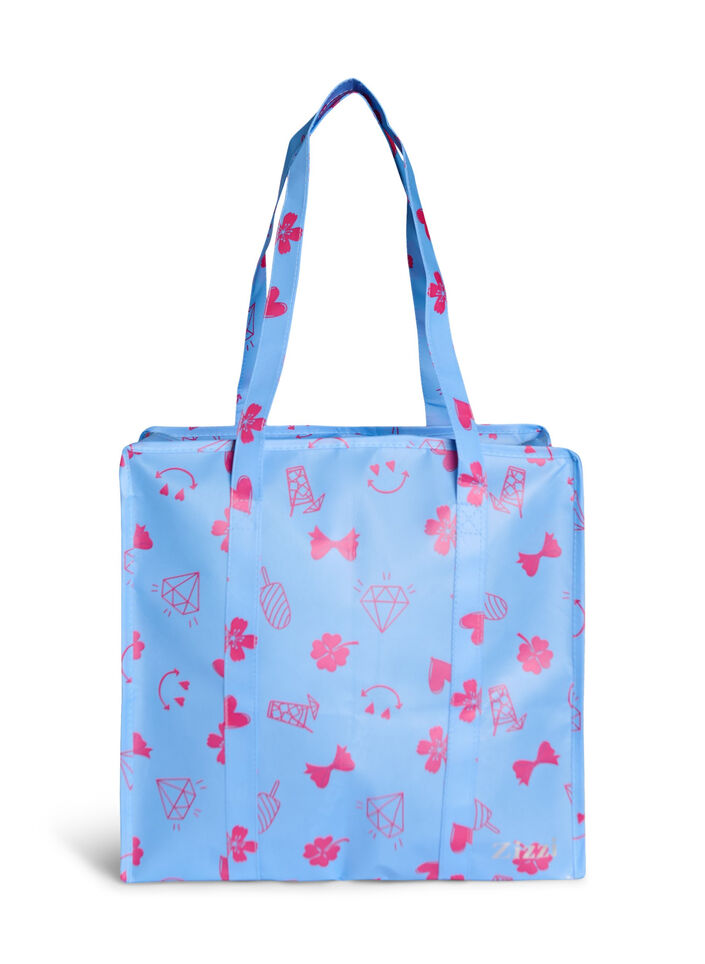 Shopping bag with zipper, Blue, Packshot image number 1