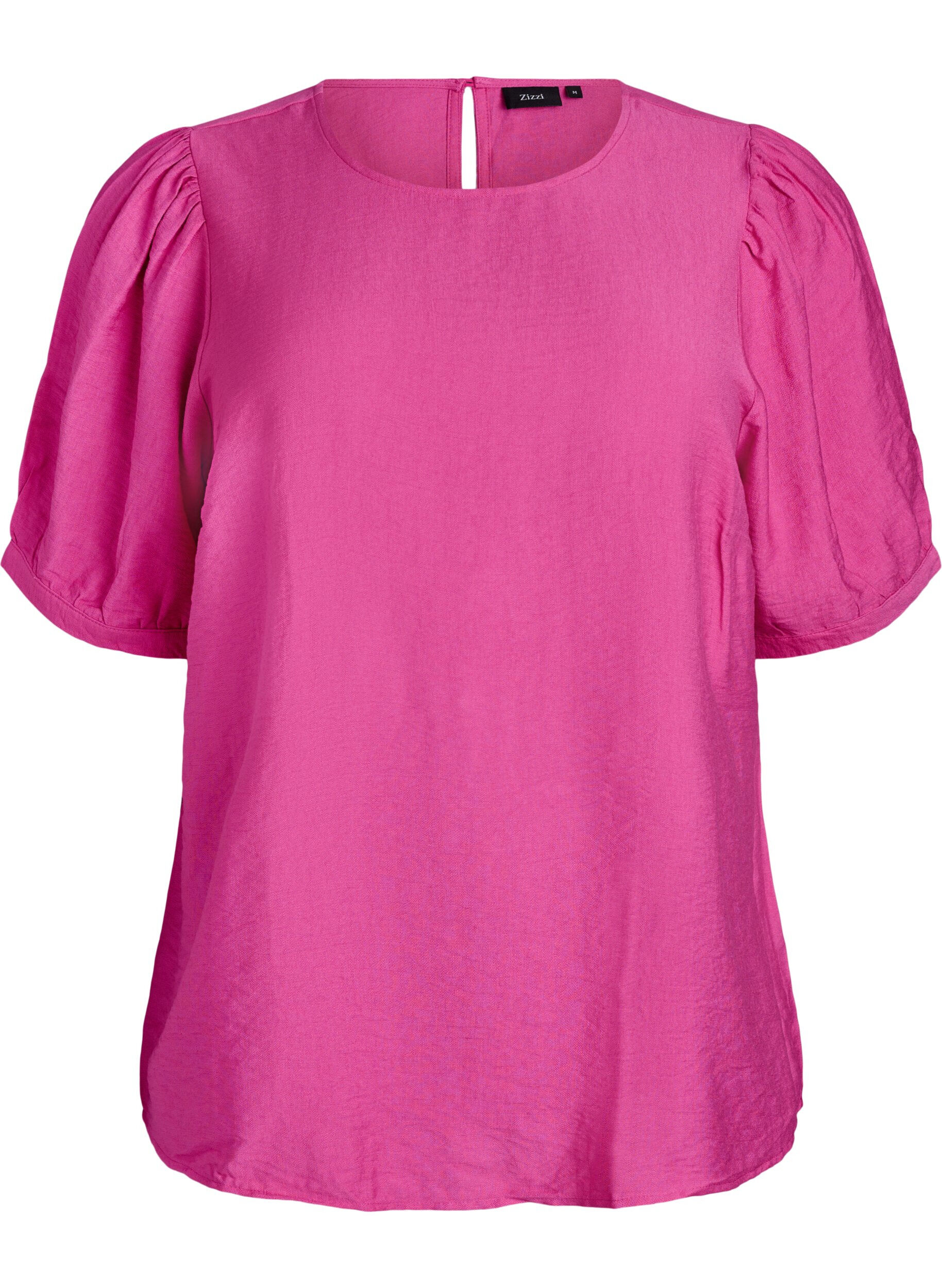 Zizzifashion Viscose blouse with 1/2 sleeves, Rose, Packshot image number 0