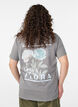 Cotton T-shirt with front and back print, Grey, Model image number 2