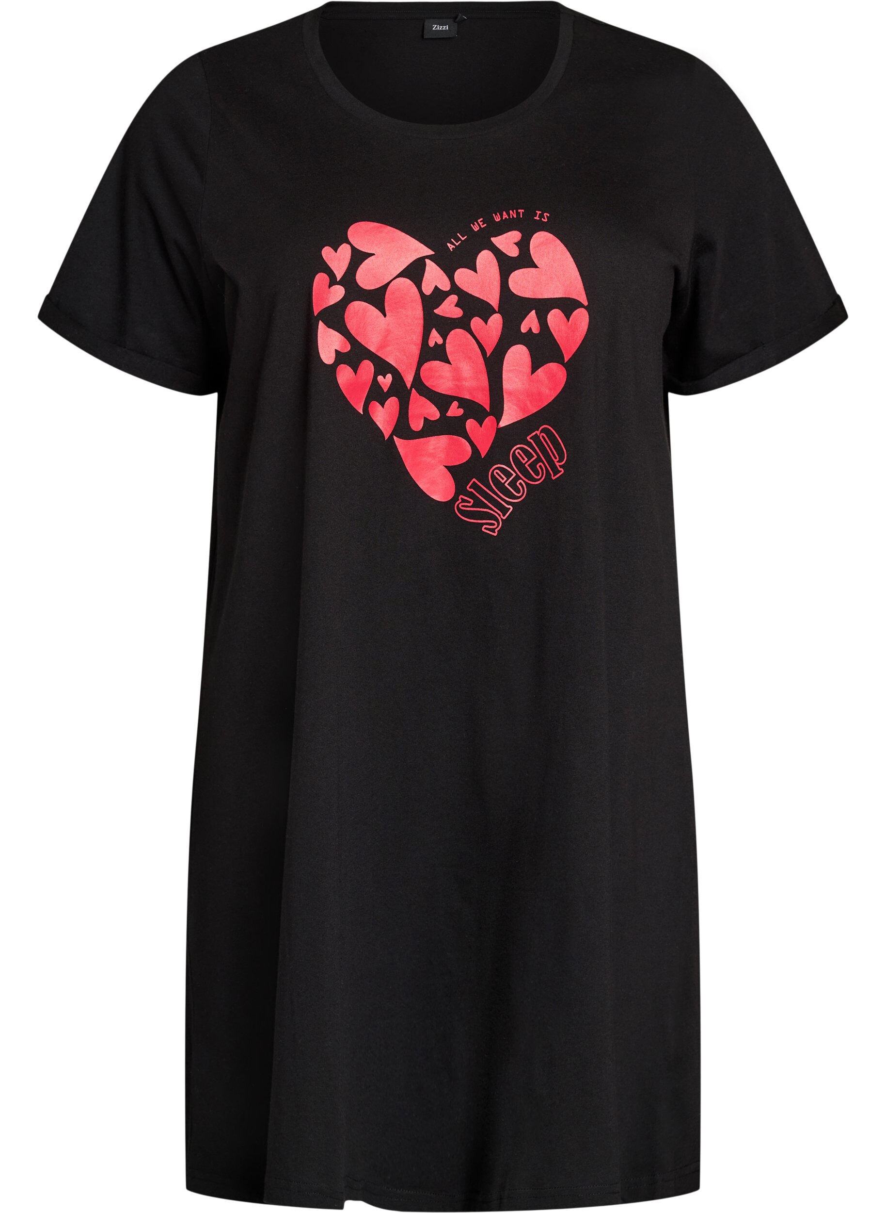 Short-sleeved nightgown in organic cotton