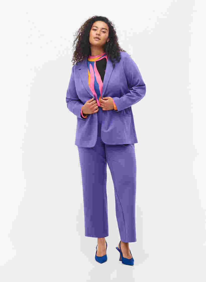 Simple blazer with button, Ultra Violet, Model image number 2