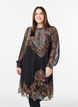 Midi dress with paisley details and long sleeves, Black, Model image number 0