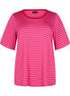 T-shirt with TENCEL™ Lyocell and stripes, Rose, Packshot image number 0