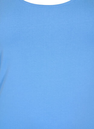 Solid color basic top in cotton, Ultramarine, Packshot image number 2