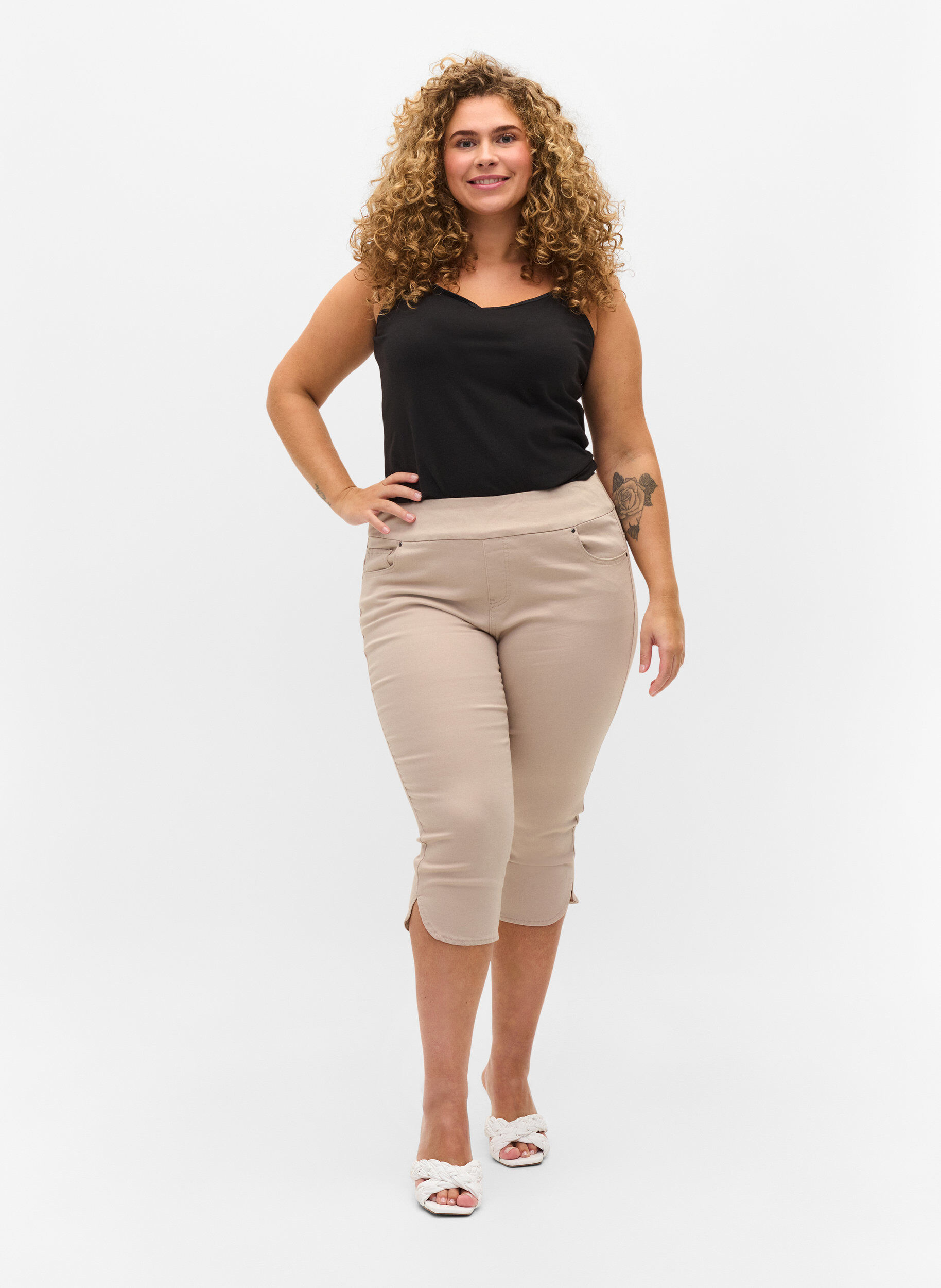 Zizzifashion Basic strappy top, Black, Model image number 2