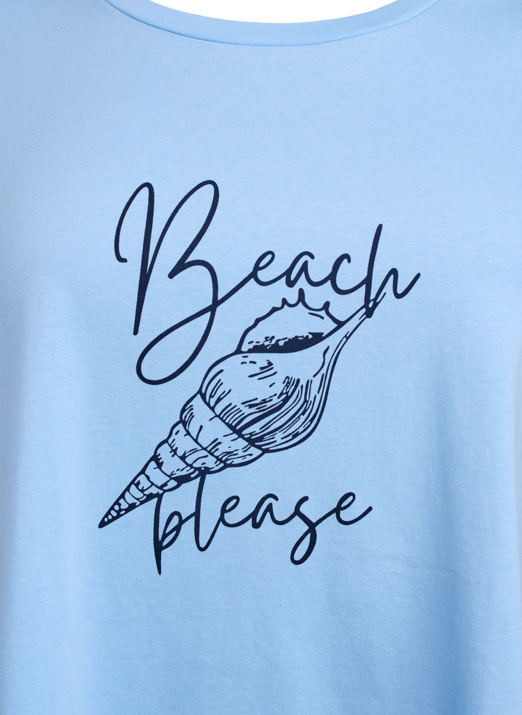 ZizzifashionT-shirt with a round neck and A-line shape, Blue, Packshot image number 2