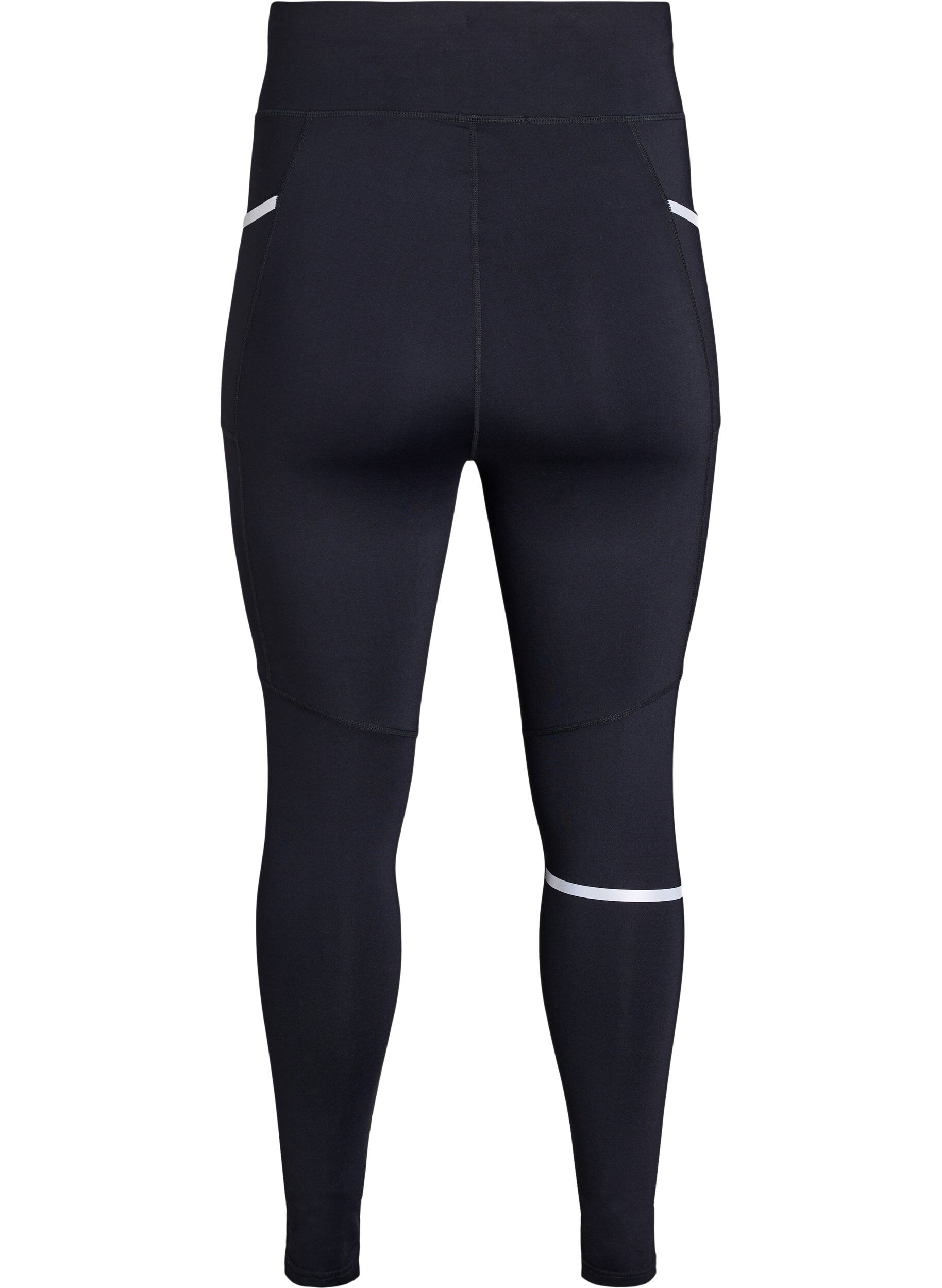 Zizzifashion Running tights with light compression and side pockets, Black, Packshot image number 1