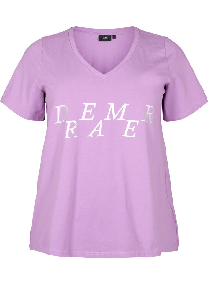 Cotton night t-shirt with text print, L.Crystal w.Dreamer, Packshot image number 0