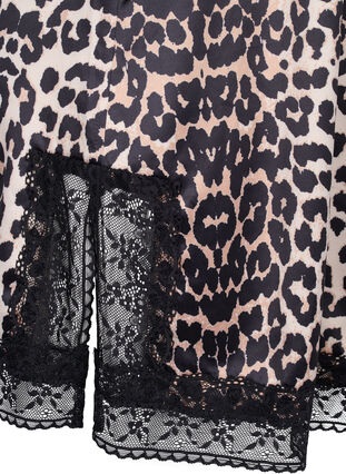 Night dress in leopard print with lace, Animal Print, Packshot image number 3