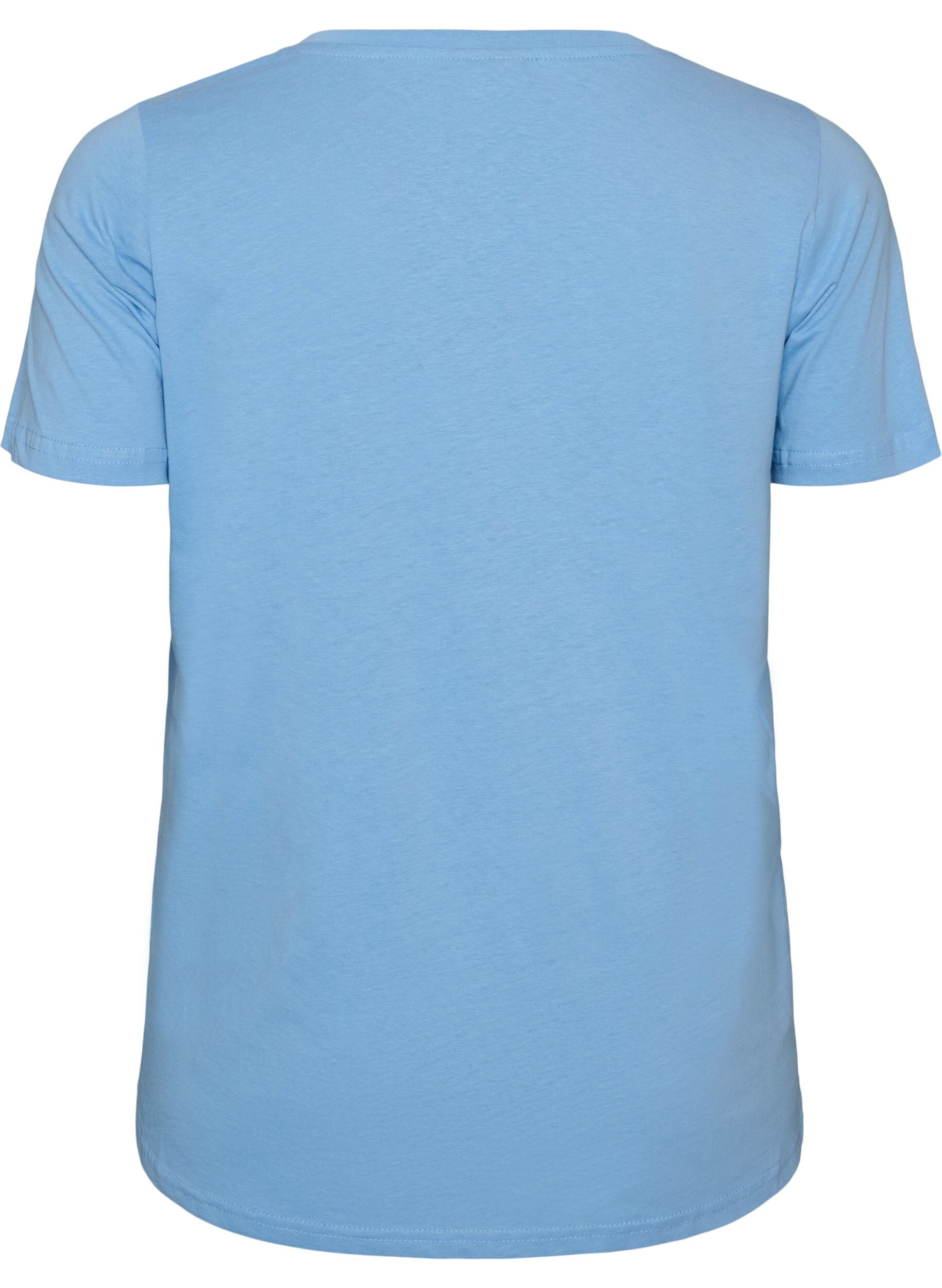ZizzifashionCotton T-shirt with front print and V-neck, 0698, Packshot image number 1