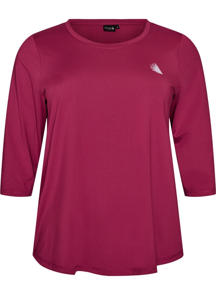 Sports top with 3/4 sleeves, Pink, Packshot image number 0