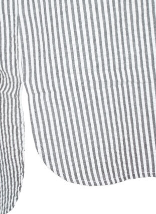 Striped shirt with chest pockets, White/Black Stripe, Packshot image number 3